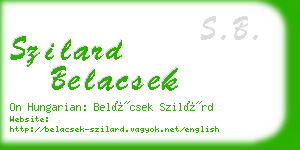 szilard belacsek business card